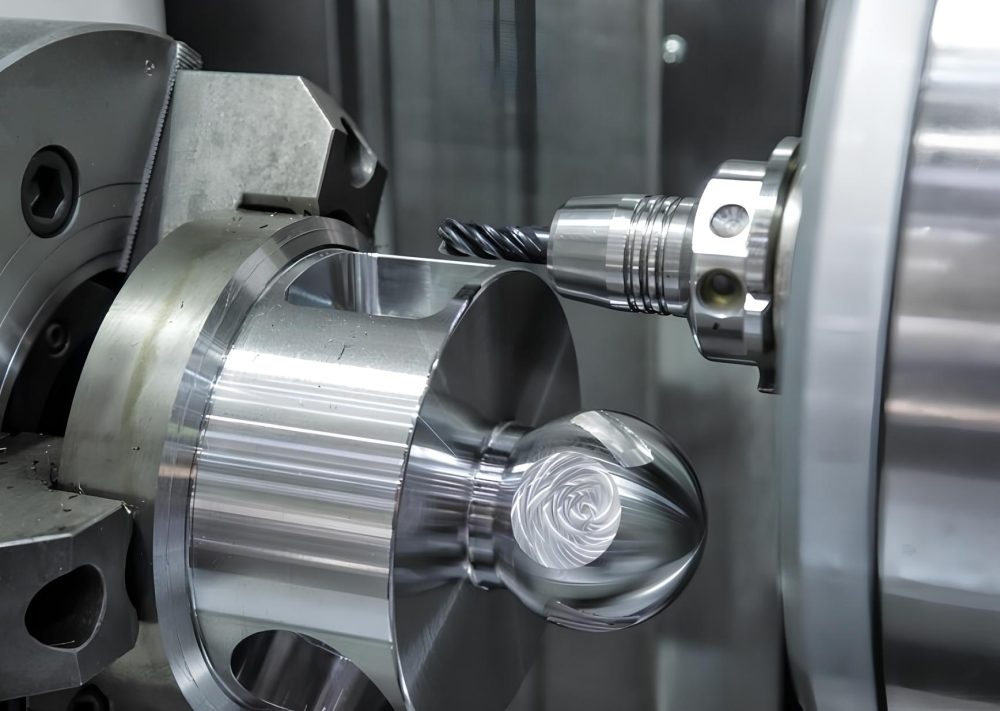 Suporte industrial para usinagem utilizado em operação CNC de alta precisão